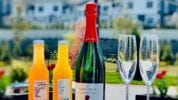 Champagne and Fresh OK juices for mimosas