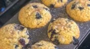 fresh baked Blueberry Muffins _ Gluten Free Blueberry Muffin Recipe